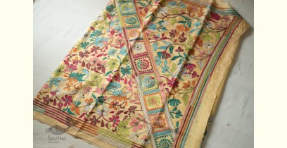 Madhumalti | Kantha Embroidery ~ Silk Saree - Beige