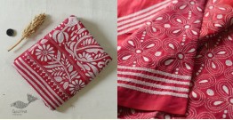 Madhumalti | Kantha Embroidery ~ Rani Pink / Dark Red Silk Saree