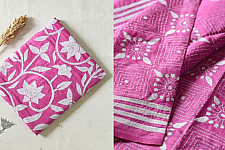 Madhumalti | Kantha Embroidery ~ Silk Pink Saree 