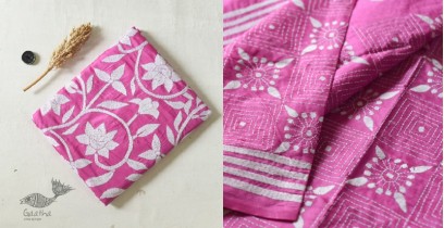 Madhumalti | Kantha Embroidery ~ Silk Pink Saree 