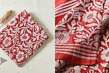 Madhumalti | Kantha Embroidery ~ Silk Red Saree