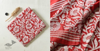 Madhumalti | Kantha Embroidery ~ Silk Red Saree