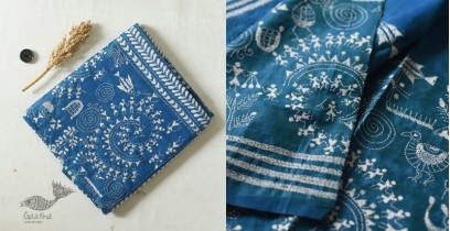 Madhumalti | Kantha Embroidery ~ Silk Saree - Warli Embroidery