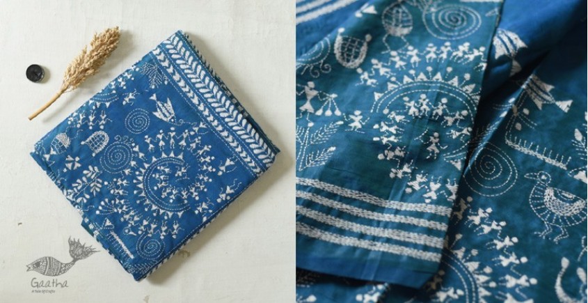 shop Kantha Hand Embroidered Silk Saree