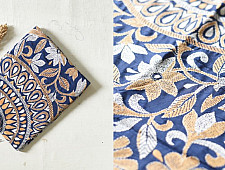 Madhumalti | Kantha Hand Embroidered Silk Saree - Blue Color