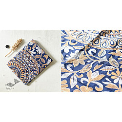 Madhumalti | Kantha Hand Embroidered Silk Saree - Blue Color