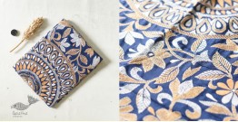 Madhumalti | Kantha Hand Embroidered Silk Saree - Blue Color