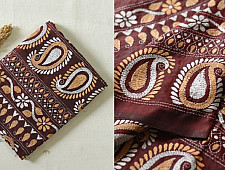 Madhumalti | Kantha Hand Work ~ Silk Brown Saree 