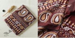 Madhumalti | Kantha Hand Work ~ Silk Brown Saree 