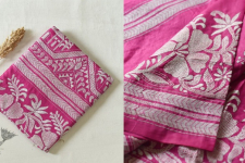 Madhumalti | Kantha Silk Rani Pink Saree 