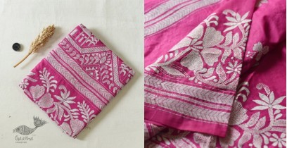 Madhumalti | Kantha Silk Rani Pink Saree 