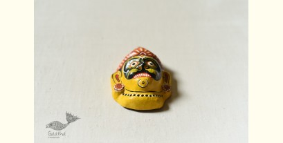 Pattachitra Mask | Hand painted Paper Mache ~ Hanuman Yellow & Black Face