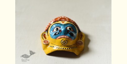 Pattachitra Mask | Hand painted Paper Mache ~ Hanuman Blue Face