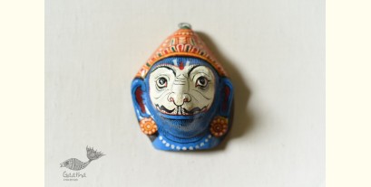Pattachitra Mask | Hand painted Paper Mache ~ Jaamvan Blue Face