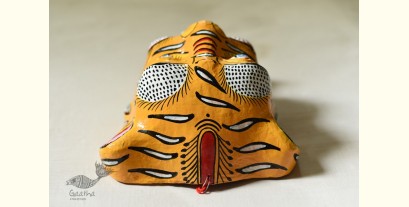 Pattachitra Mask | Hand painted Paper Mache ~ Tiger Face Big 