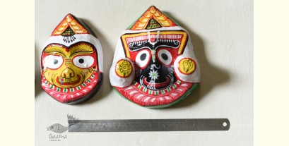 Pattachitra Hanging Mask | Hand painted Paper Mache ~ Jagannath (Set Of Three)