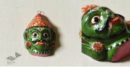 Pattachitra Mask | Hand painted Paper Mache ~ Asura Green Face