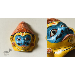 Pattachitra Mask | Hand painted Paper Mache ~ Hanuman Blue Face