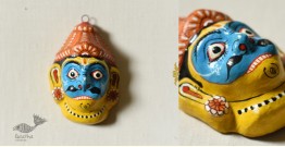 Pattachitra Mask | Hand painted Paper Mache ~ Hanuman Blue Face