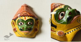 Pattachitra Mask | Hand painted Paper Mache ~ Hanuman Green Face