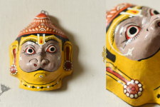 Pattachitra Mask | Hand painted Paper Mache ~ Hanumna Grey Face