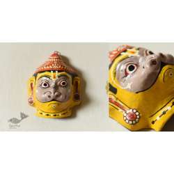 Pattachitra Mask | Hand painted Paper Mache ~ Hanumna Grey Face