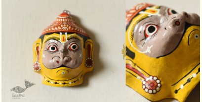 Pattachitra Mask | Hand painted Paper Mache ~ Hanumna Grey Face