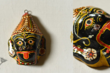 Pattachitra Mask | Hand painted Paper Mache ~ Kaali Face