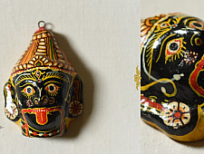 Pattachitra Mask | Hand painted Paper Mache ~ Kaali Face