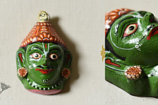 Pattachitra Mask | Hand painted Paper Mache ~ Lakshman Face