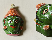 Pattachitra Mask | Hand painted Paper Mache ~ Lakshman Face