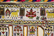 Prachin . प्राचीन | Bead Work ~Antique Hanging - Ganesha Toran (51" x 22.5" inch)