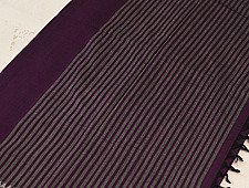 Sadaa . सदा ✡ Begampuri Cotton Saree With Woven Border - Deep Violet