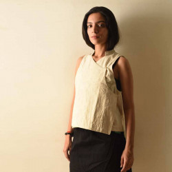 Handloom Cotton | Reversible Angarkha Top with Applique