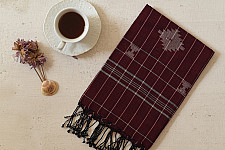 Aamaya . आमाया | Handloom Soft Cotton Jamdani Stole - Brown