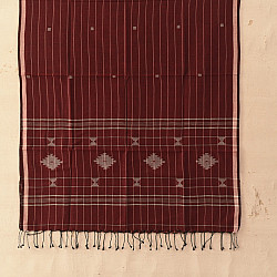 Aamaya . आमाया | Handloom Soft Cotton Jamdani Stole - Brown