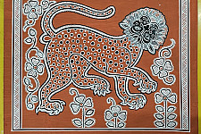 Mandana Art - Painting  of Lion ( 11 x 14 inch)