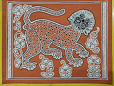 Mandana Art - Painting  of Lion ( 11 x 14 inch)