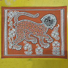 Mandana Art - Painting  of Lion ( 11 x 14 inch)