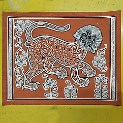 Mandana Art - Painting  of Lion ( 11 x 14 inch)