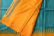 Kamakshi | Pure Tussar Ghicha Silk Saree With Yellow Border & Ikat Pallu