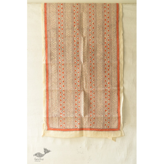 Hand Embroidered Kantha Tussar Silk Stole