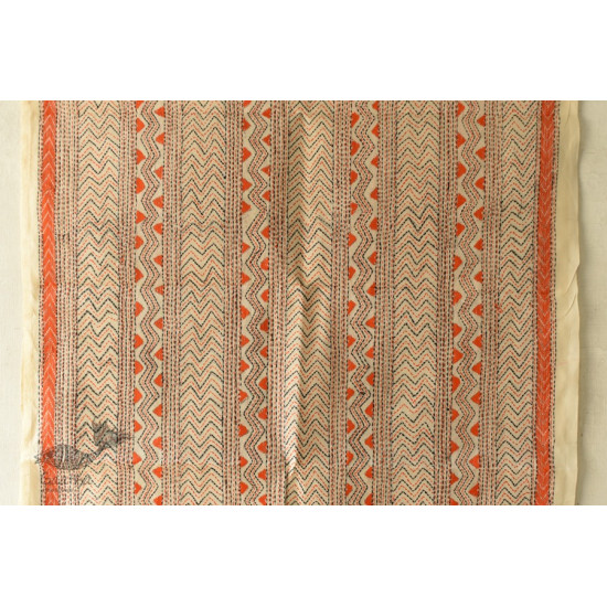 Hand Embroidered Kantha Tussar Silk Stole