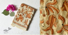 Pushparam . पुष्पारम | Kantha Tussar Silk Stole - Fish Hand Embroidery