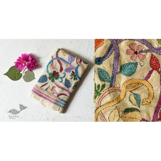 Hand Embroidered Kantha Silk Stole