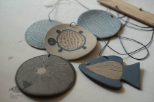 Ceramic . Hangings |  Handmade Ceramic Chimes - A