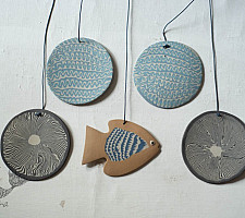 Ceramic . Hangings |  Handmade Ceramic Chimes - D