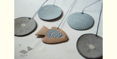 Ceramic . Hangings |  Handmade Ceramic Chimes - D