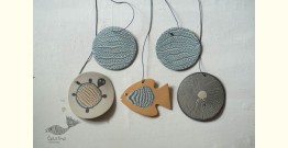 Ceramic . Hangings |  Handmade Ceramic Chimes - F