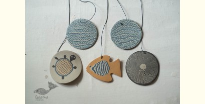 Ceramic . Hangings |  Handmade Ceramic Chimes - F